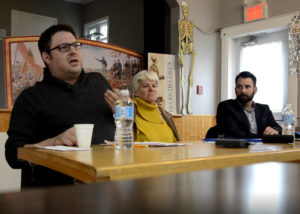 Mathieu Bock-Côté, Anne-Marie Sicotte et Patrick Péloquin. Photo : Luc Charron