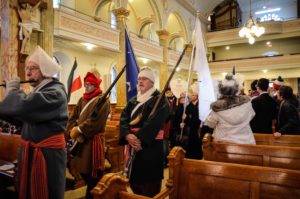 Cérémonie hommage aux Patriotes à l'église.